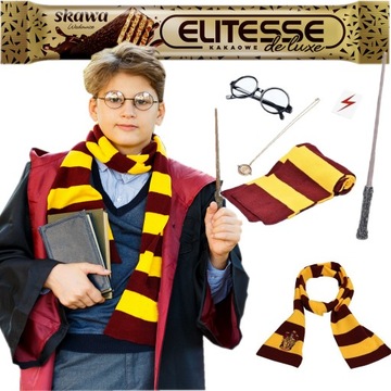 RÓŻDŻKA SZALIK OKULARY NASZYJNIK ZESTAW PRZEBRANIE HARRY POTTER MP104