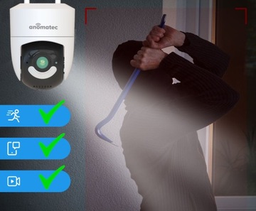 БЕСПРОВОДНАЯ НАРУЖНАЯ IP PTZ-КАМЕРА WIFI 4MPX ПРИЛОЖЕНИЕ TUYA ANOMATEC