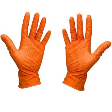Перчатки NITRILE GRIPZZLY ORANGE GRIP оранжевые размер 50 шт.