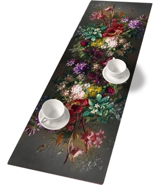 Bieżnik na stół obrus na ławę dekoracyjny ozdobny z filcu KWIATY 115x40 cm