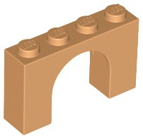 LEGO 6182 łuk mostek arch 1x4x2 śr.nugatowy 1szt.