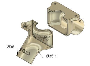 Нижний всасывающий адаптер для фрезерного станка CMT CMT10 Ø 35