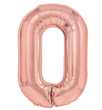 Balon CYFRA 0 foliowy ROSE GOLD 100cm