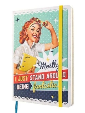 Notes retro A5 design z lat 50 notatnik zamykany gumką w twardej oprawie