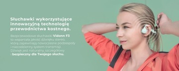 Słuchawki bezprzewodowe BT Vidonn F3 przewodnictwo kostne - czerwone