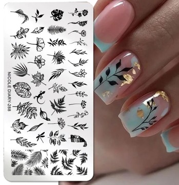 ШТАМПЫ ДЛЯ НОГТЕЙ ЛИСТЬЯ Nicole Diary-288
