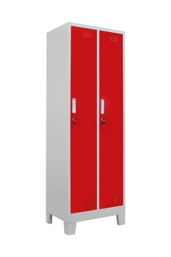 Szafa BHP ubraniowa KTD dwudrzwiowa 180x60x45cm samodzielny montaż CZERWONA