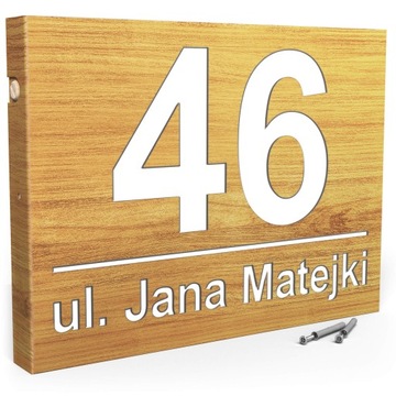 DUŻA TABLICZKA ADRESOWA Numer Domu 40x30 DYSTANSE