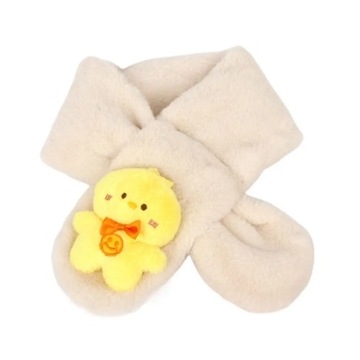 Однотонный мультяшный плюшевый шарф из искусственного меха кролика, плюшевый детский шарф, толстый