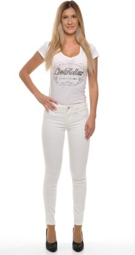 LEE spodnie SUPER SKINNY white jeans JODEE W25 L31