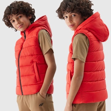 BEZRĘKAWNIK CHŁOPIĘCY 4F KAMIZELKA PUCHOWA DZIECIĘCA SS24 TVJAM083