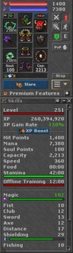 TIBIA 251 MS + 102 MLVL +CHARM + SECURA +EQ+ FREE RK