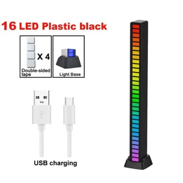 Светодиодная музыкальная лампа RGB, управление через приложение, синхронизация со звуковым компьютером