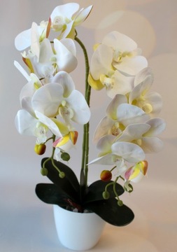 ДВОЙНАЯ ИСКУССТВЕННАЯ ОРХИДЕЯ ЦВЕТЫ ОРХИДЕИ СИЛИКОН