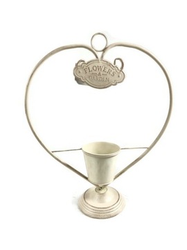 Kwietnik osłonka metalowa serce doniczka ozdoba 44,5 x 37 x 11 cm