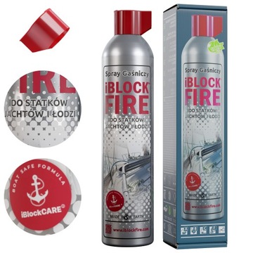 GAŚNICA NA ŁÓDŹ STATEK JACHT 0,6L ABCF+E 100% BIO SPRAY GAŚNICZY iBlockFIRE
