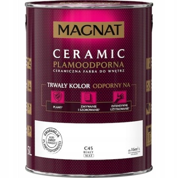 FARBA MAGNAT CERAMIC C45 CERAMICZNA 5L BIAŁA MAT