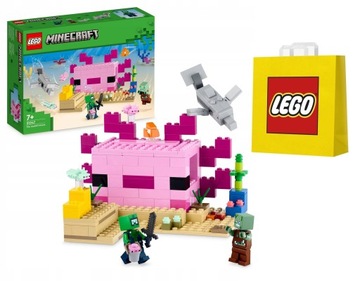 LEGO klocki Minecraft Dom aksolotla / 21247 + torba prezentowa