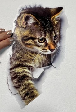 НАКЛЕЙКИ коты на стену DOOR CATS 3D набор 3 шт N10.