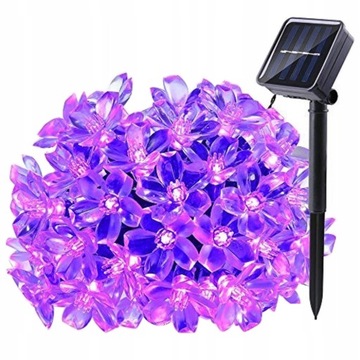 50 Led Lampki Solarne Ogrodu Ozdobne Oświetlenie