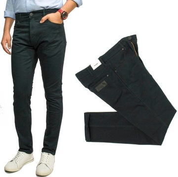 Wrangler Larston Black męskie spodnie jeansy W38 L32