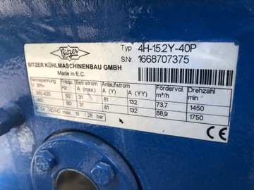 SPRĘŻARKA AGREGAT BITZER 4H-15.2Y-40P wyd 73,7m3/h