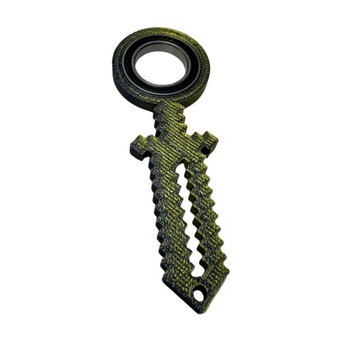 Спиннер KEYRAMBIT TIKTOK БРЕЛОК МЕЧ MINECRAFT ЦВЕТ черное золото