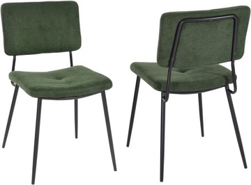 MEUBLE COSY TAPICEROWANE KRZESŁO ZIELONE 2 SZTUK RETRO