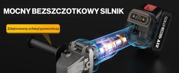 УГЛОВАЯ ШЛИФОВАЛЬНАЯ МАШИНА AVFix 21В 1000Вт 125мм + аккумулятор 5,0Ач + 13 шт. ЩИТЫ бесплатно