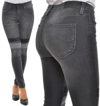 LEE spodnie super SKINNY grey jeans JODEE W30 L35