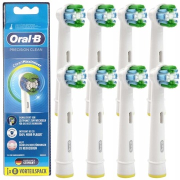 8x KOŃCÓWKA DO SZCZOTECZKI GŁÓWKA BRAUN ORAL-B PRECISION CLEAN