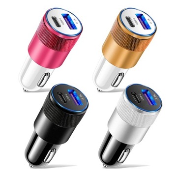 Автомобильное зарядное устройство USB мощностью 66 Вт для быстрой зарядки автомобиля типа C