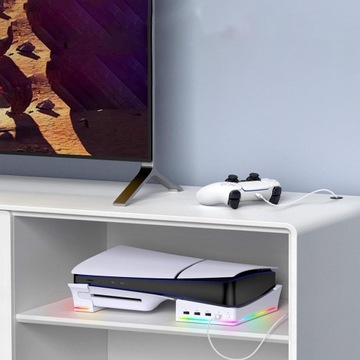 ГОРИЗОНТАЛЬНАЯ ПОДСТАВКА+4 USB PLAYSTATION 5 SLIM 2023 ГОРИЗОНТАЛЬНАЯ ПОДСТАВКА ДЛЯ PS5 Slim