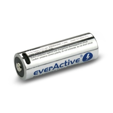 EverActive 18500 Литий-ионный аккумулятор 3,7 В, 2100 мАч USB-C с защитой BOX