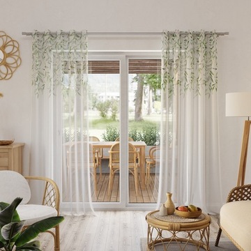 Штора на метр Этамина ЛИСТЬЯ 295