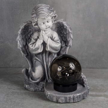 СЕРАЯ ГИПСОВАЯ ФИГУРКА Гробница СОЛНЕЧНАЯ СВЕТОДИОДНАЯ ЛАМПА