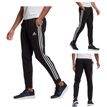 SPODNIE DRESOWE ADIDAS MĘSKIE CZARNE ROZ. M TRENINGOWE PIŁKARSKIE BAWEŁNA