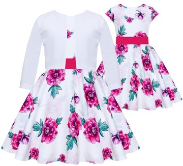 ELEGANCKA WIZYTOWA SUKIENKA Z BOLERKIEM UROCZYSTOŚCI r 146 3785