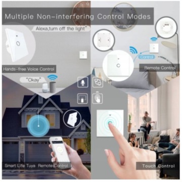 2-канальный сенсорный переключатель освещения Wi-Fi — Alexa/Google