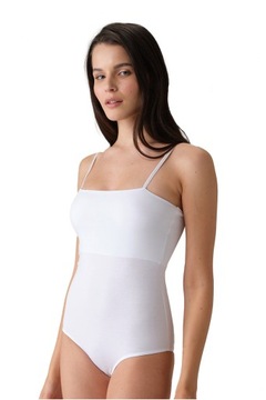 białe gładkie body damskie 12109 XL top koszulka