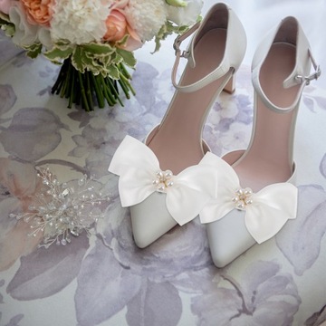 Аксессуары для невесты с бантом, универсальные зажимы для обуви