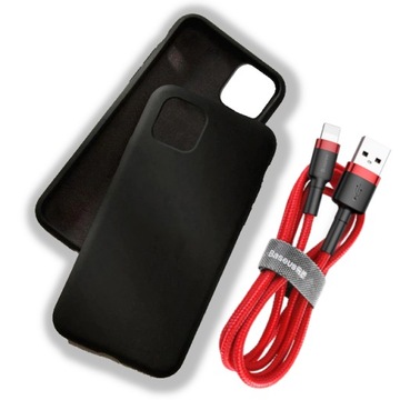 Etui Silikonowe do iPhone 11 PRO Czarny + kabel