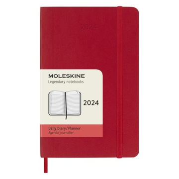Moleskine Daily Calendar P, мягкая обложка, 12 месяцев, красный, 2024 г.