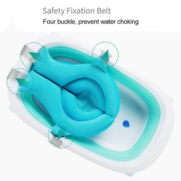 Складное сиденье для ванны, мягкое, портативное, удобное, синее.