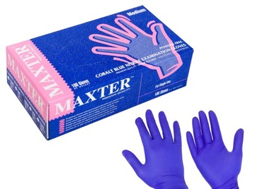RĘKAWICE rękawiczki NITRYLOWE BEZPUDROWE Maxter XS