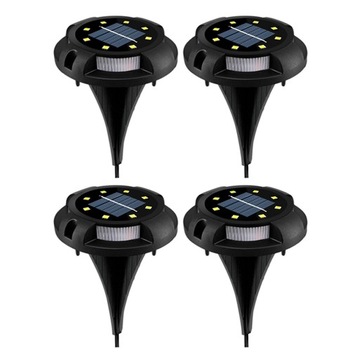 Lampka SOLARNA GRUNTOWA 12 LED Disk Light 4 SZTUKI