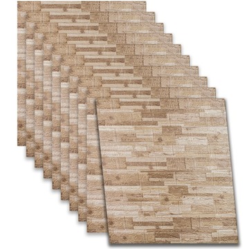 x10 PANEL PANELE ŚCIENNE 3D SAMOPRZYLEPNE KAMIEŃ CEGŁA TAPETA MUR IMITACJA