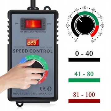 Регулятор скорости вращения двигателя в корпусе с розеткой 2400 Вт 230 В