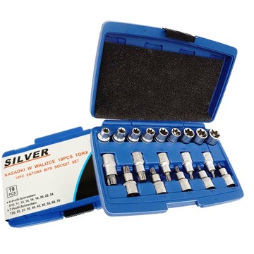 НАБОР СЕРЕБРЯНЫХ ТОРЦЕВ TORX ТОРЦЕВЫЕ КЛЮЧИ E-TORX 1/2 19E SK-019-03