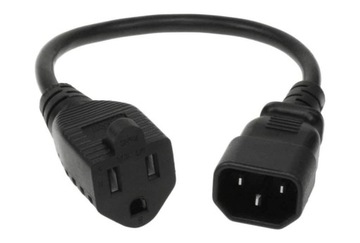 MicroConnect Kabel zasilający NEMA 5-15R F do C14 0,3m